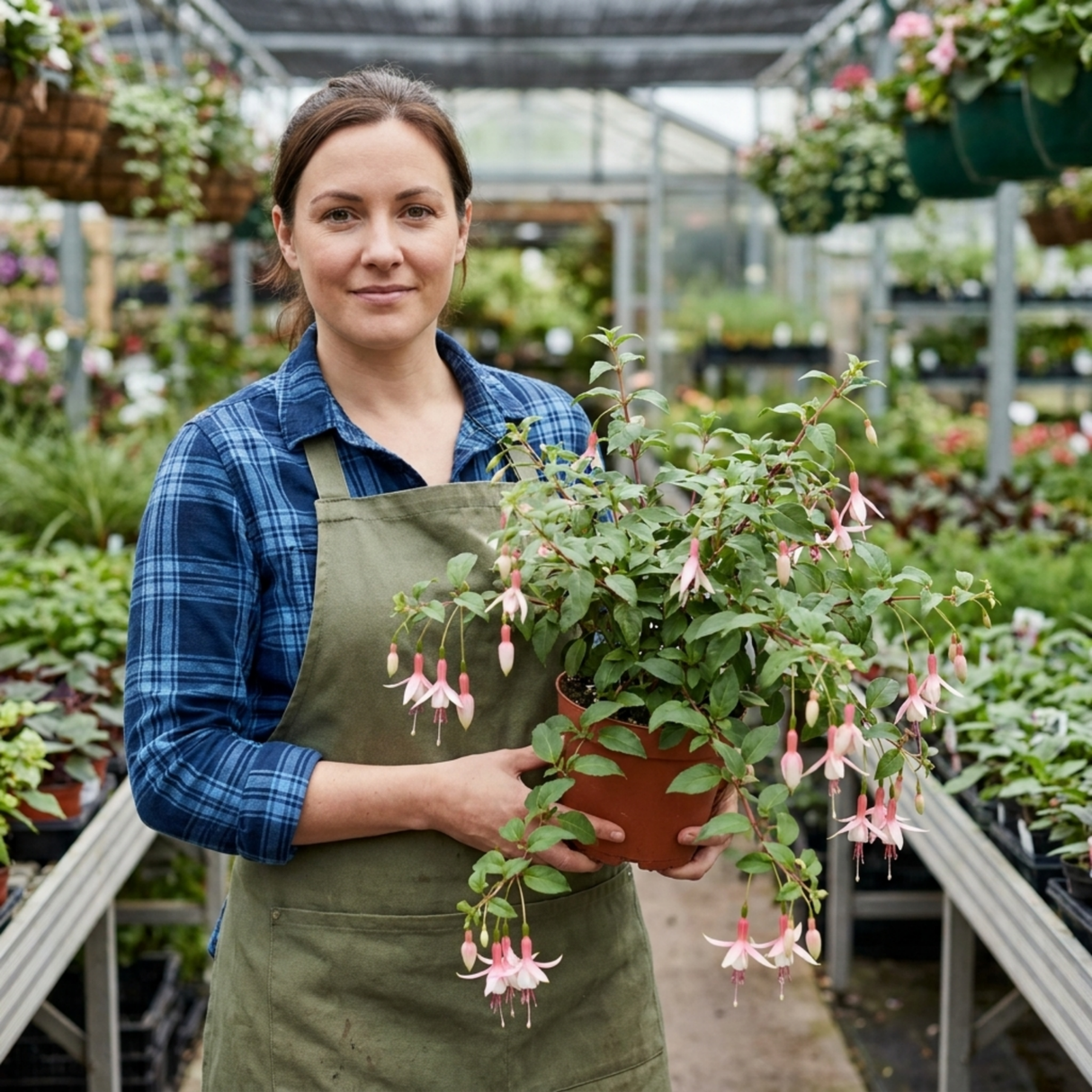 10.5cm Trailing Fuchsia Cascade Plants, 3 Pack, Pink and White, Hanging Basket Summer Bedding, Pots - Frankton's