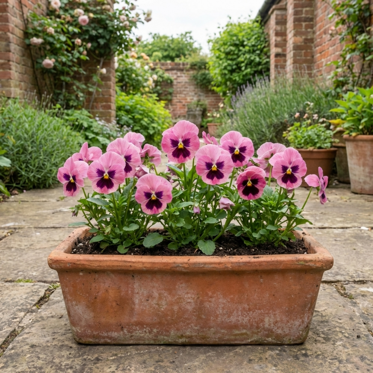3 Hardy Pansy Plants Pink with Blotch, Garden Ready Spring & Autumn Flowering, 3Ltr Root Ball - Frankton's