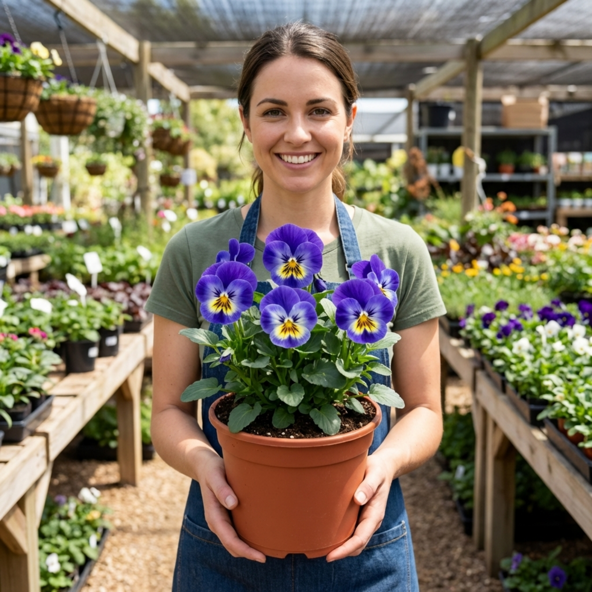 3 Pansy Delta Pro Marina Plants, Hardy Winter & Spring Flowering Pansies, 3 Litre Root Ball - Frankton's