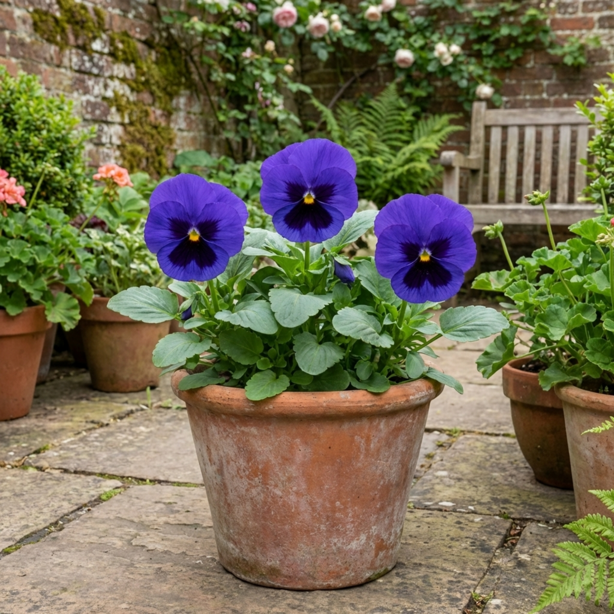 3 Pansy Delta Pro Marina Plants, Hardy Winter & Spring Flowering Pansies, 3 Litre Root Ball - Frankton's