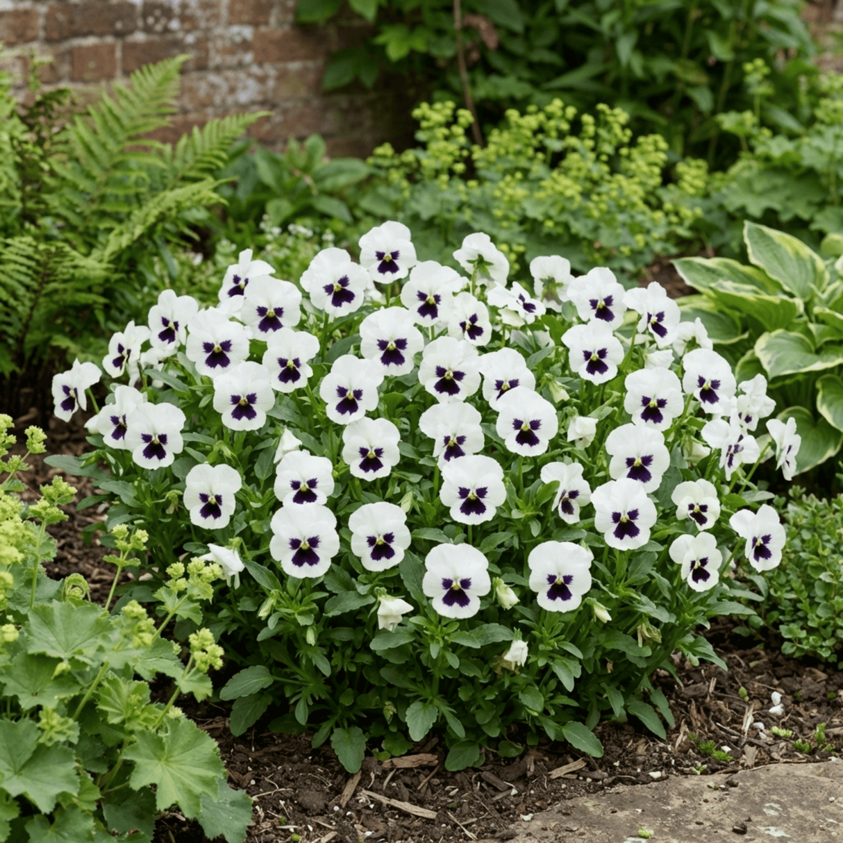 3 Pansy White with Blotch Plants, Hardy Spring & Autumn Flowering Bedding, 3 Litre Root Ball - Frankton's