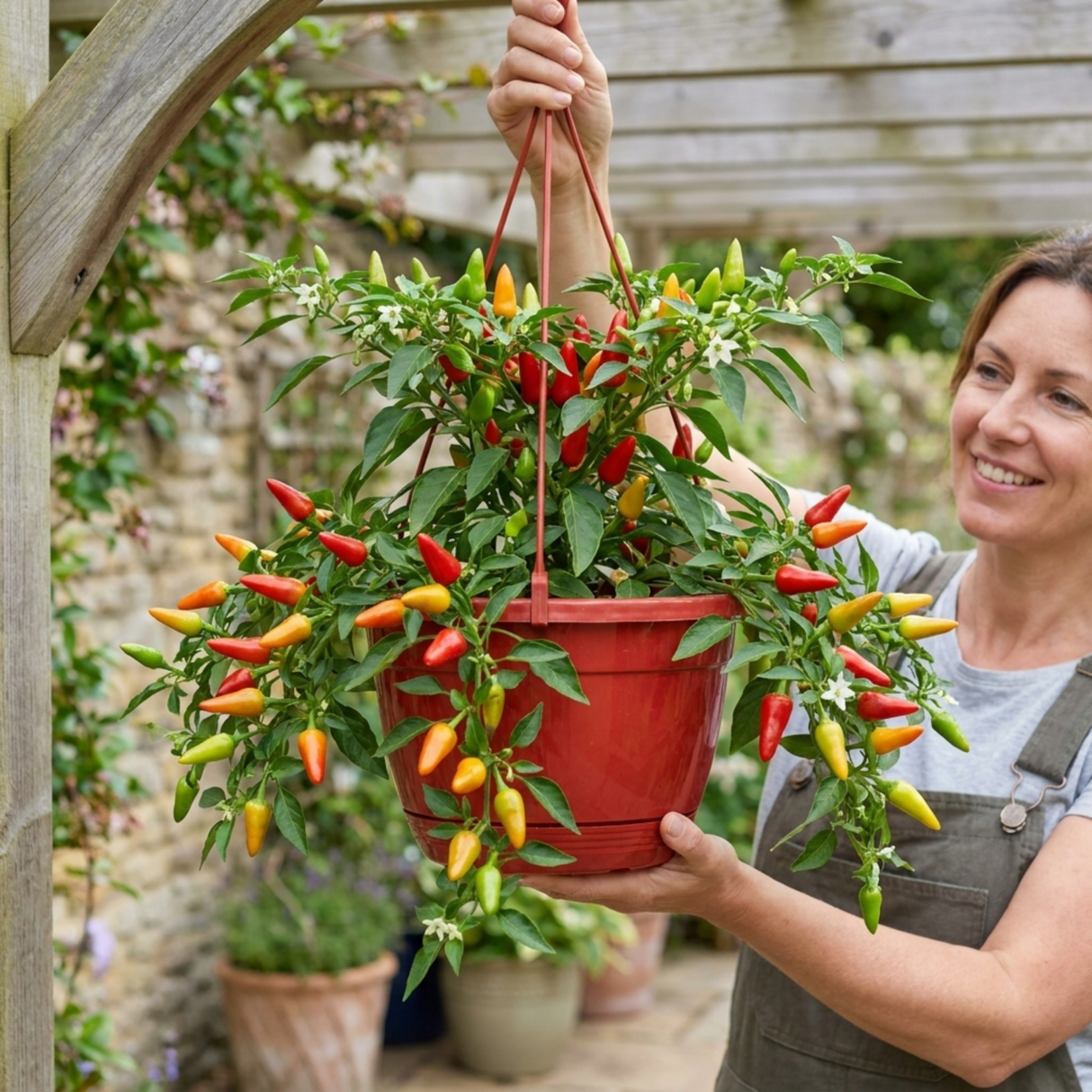 Chilli Pepper Plants, Peppers from Heaven Red, 25cm Pots - Frankton's