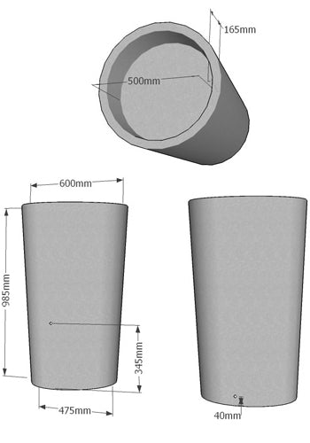 City 180 Litre Water Butt Planter - Frankton's