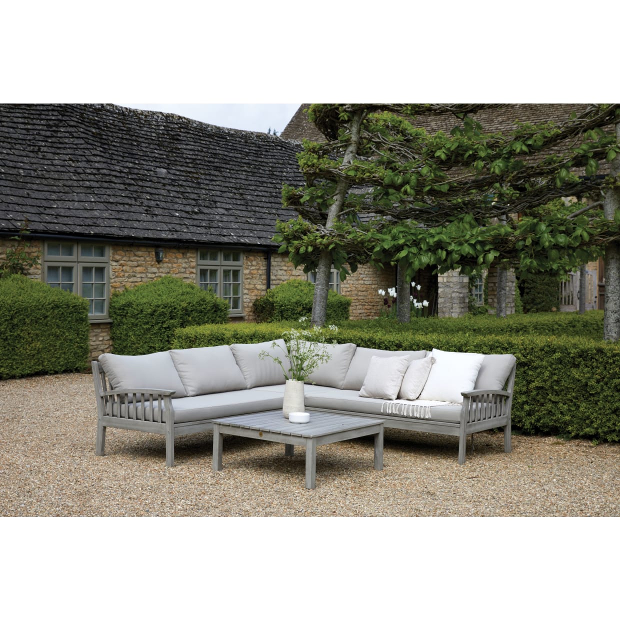 Dorset Corner Sofa and Table Set - Grey - Frankton's