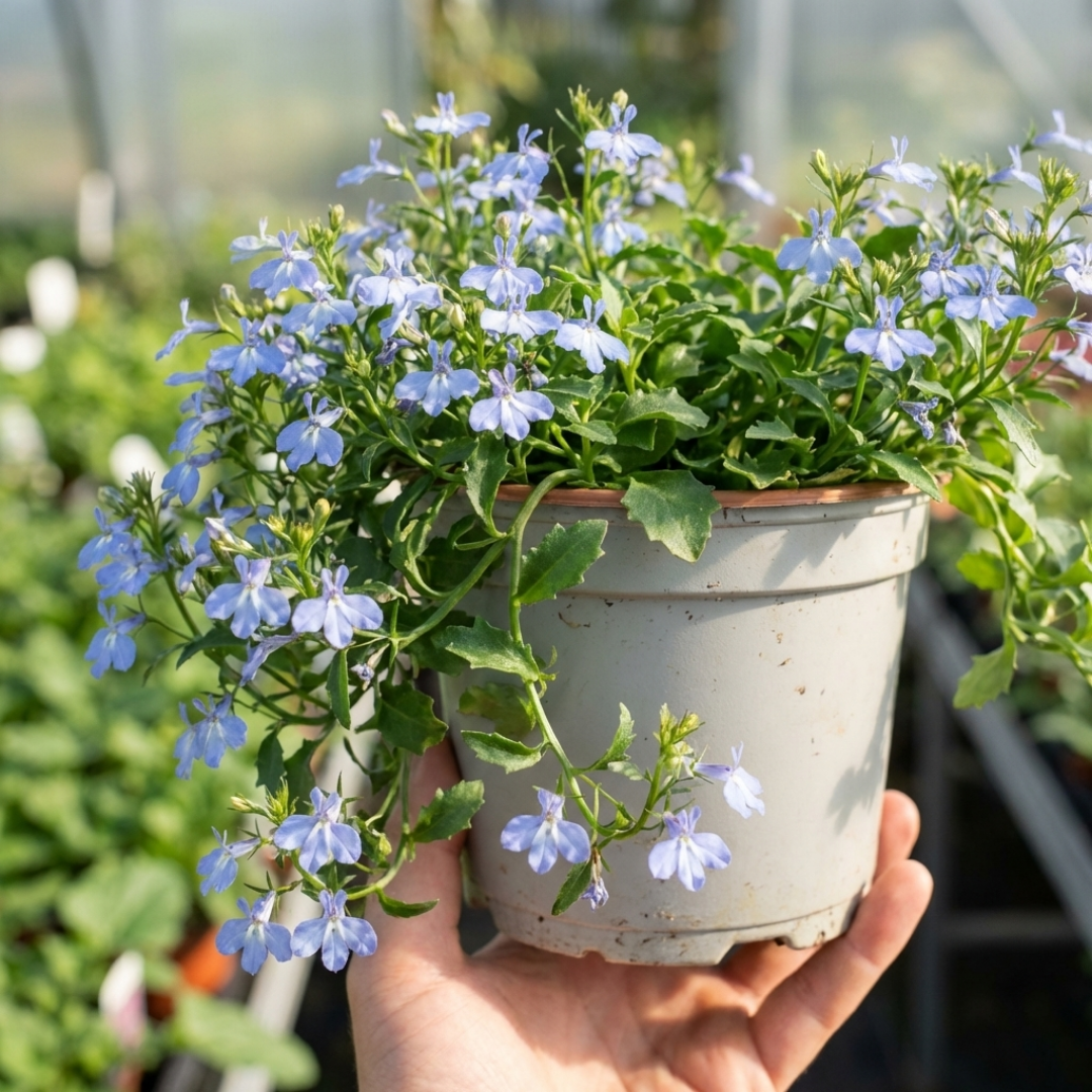 Set of 3 or 6 Large Lobelia Plants - Hot WaterBlue Improved, Ready to Plant in Your Garden