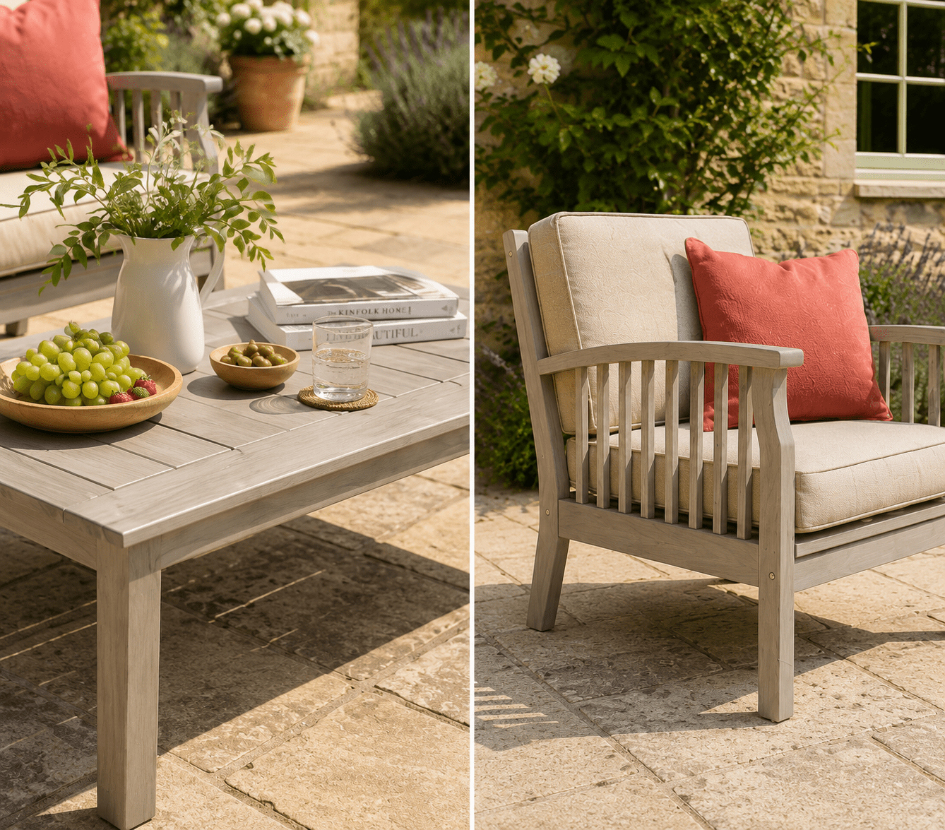 Repton Classic Lounge Wooden Garden Furniture Set - Grey - Frankton's