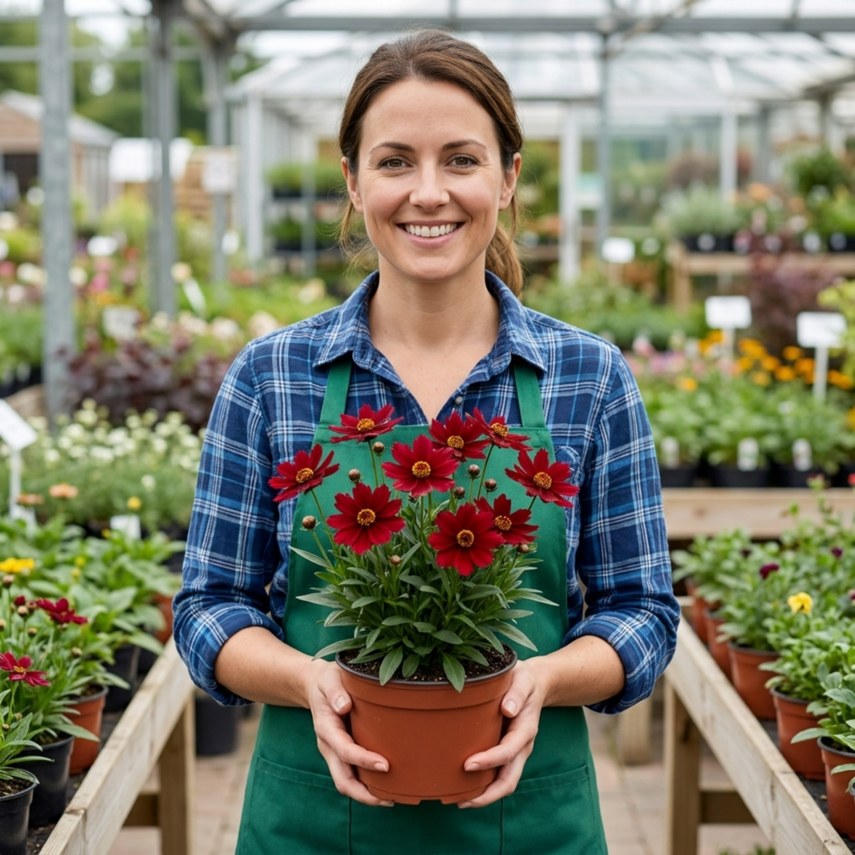 Set of 3 or 6 Coreopsis Uptick Red Hardy Perennial Plants, Bee Friendly Summer Flowering Tickseed, 1 Litre Root Ball - Frankton's