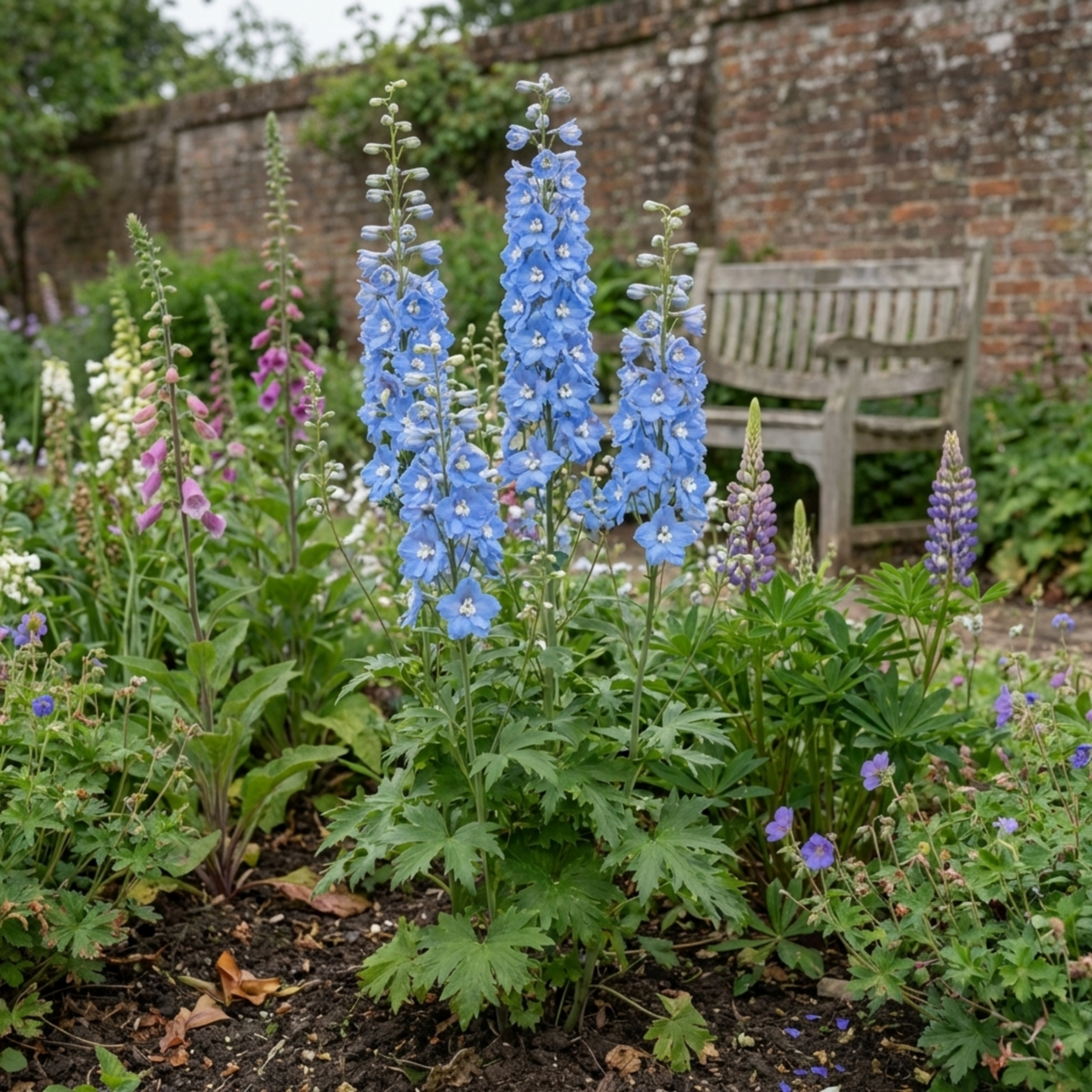 Set of 3 or 6 Delphinium Pacific Giants Blue Bird Hardy Perennial Plants, Tall Cottage Garden Flowers, Outdoor Garden Ready, 1 Litre Root-Ball - Frankton's