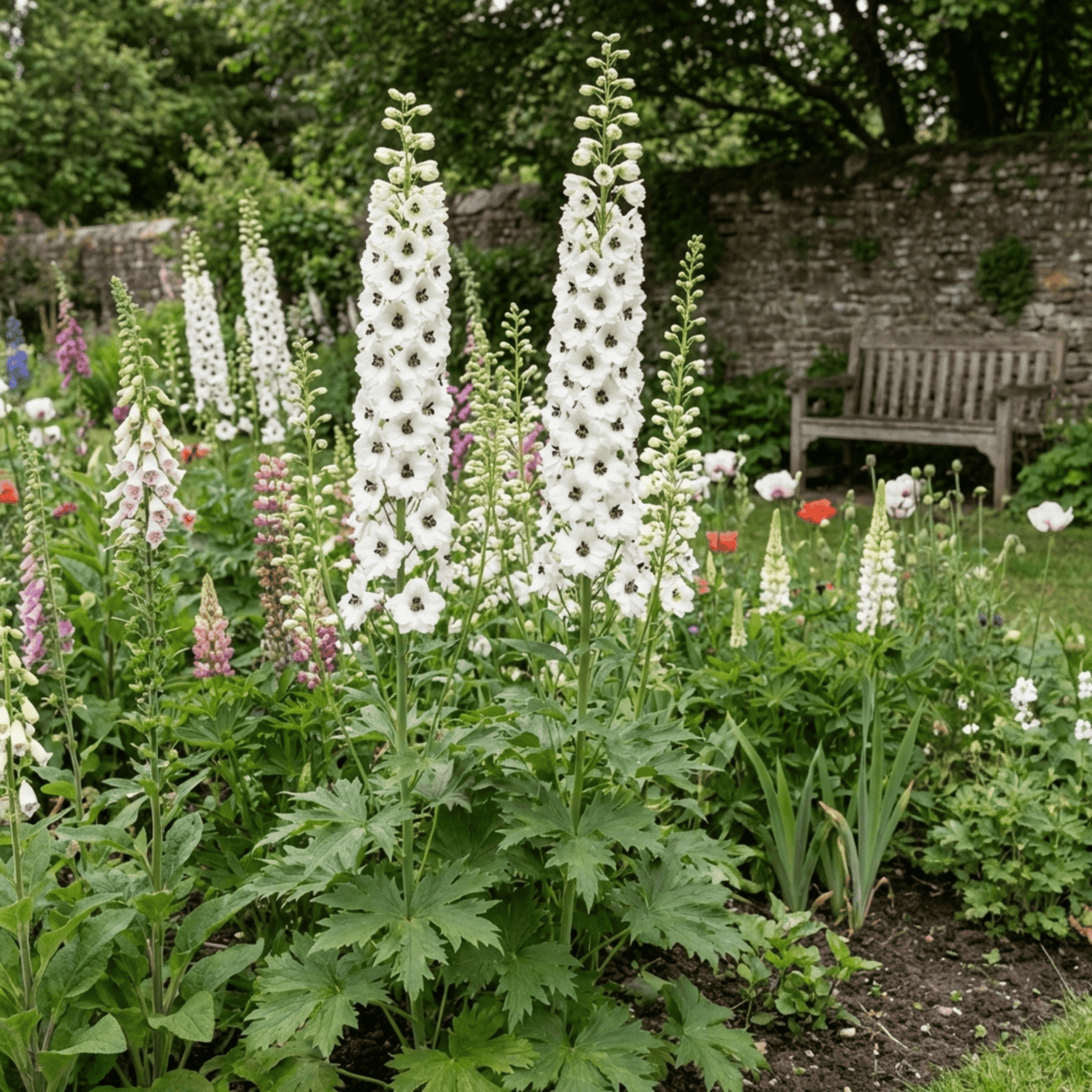 Set of 3 or 6 Delphinium Pacific Giants Galahad Hardy Perennial Plants, Tall Cottage Garden Flowers, Outdoor Garden Ready, 1 Litre Root-Ball - Frankton's
