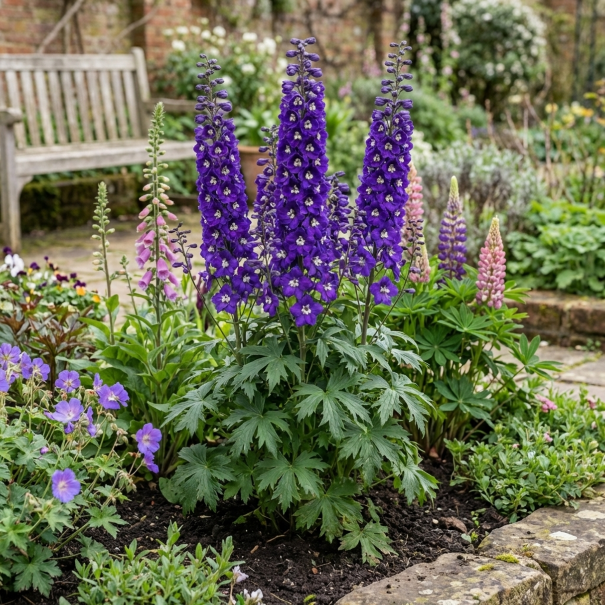 Set of 3 or 6 Delphinium Pacific Giants King Arthur Hardy Perennial Plants, Tall Cottage Garden Flowers, Outdoor Garden Ready, 1 Litre Root-Ball - Frankton's