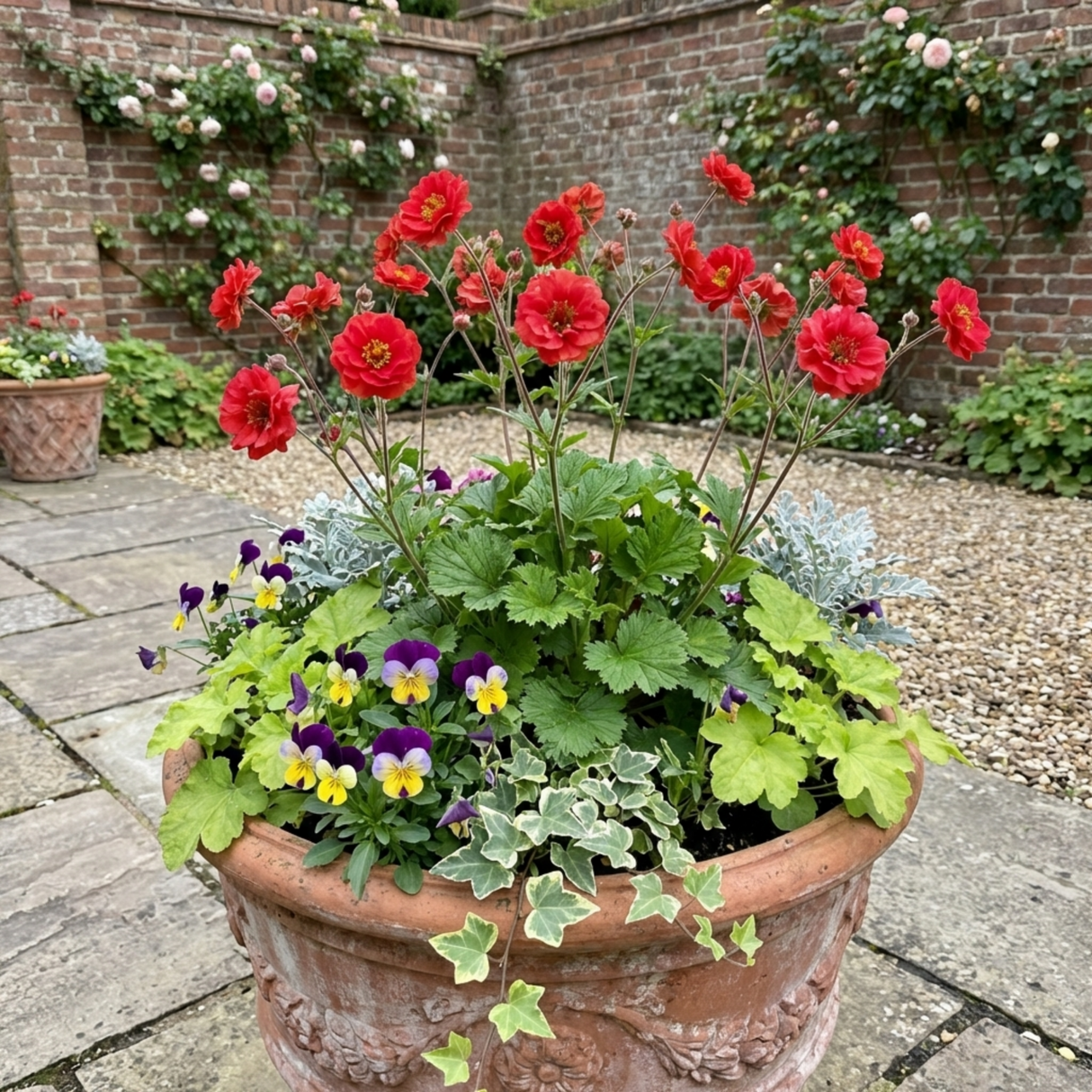Set of 3 or 6 Geum Mrs Bradshaw Hardy Perennial Plants, Scarlet Red Double Cottage Garden Flowers, Outdoor Garden Ready, 1 Litre Root-Ball - Frankton's