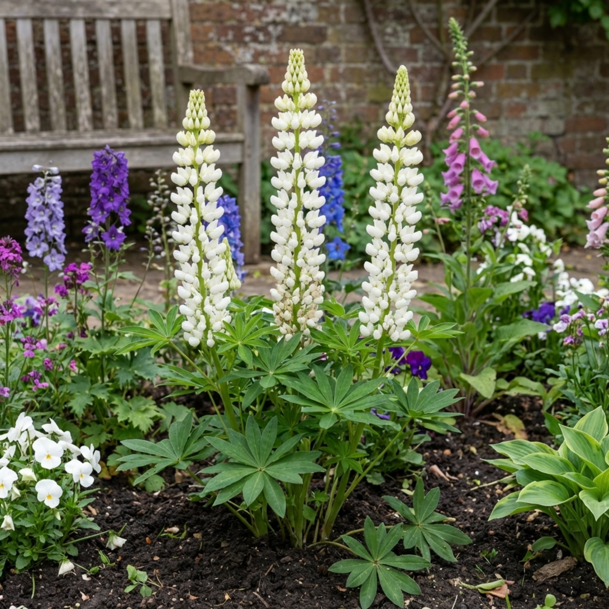 Set of 3 or 6 Hardy Lupin Legendary White Perennial Plants, Bee Friendly Cottage Garden Lupins, 1 Litre Root Ball - Frankton's