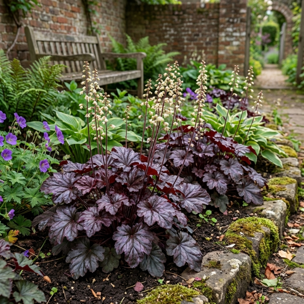 Set of 3 or 6 Heuchera Palace Purple Coral Bells Plants, Hardy Evergreen Perennial, Shade Tolerant Garden Plants, Outdoor Garden Ready, 1 Litre Root-Ball - Frankton's
