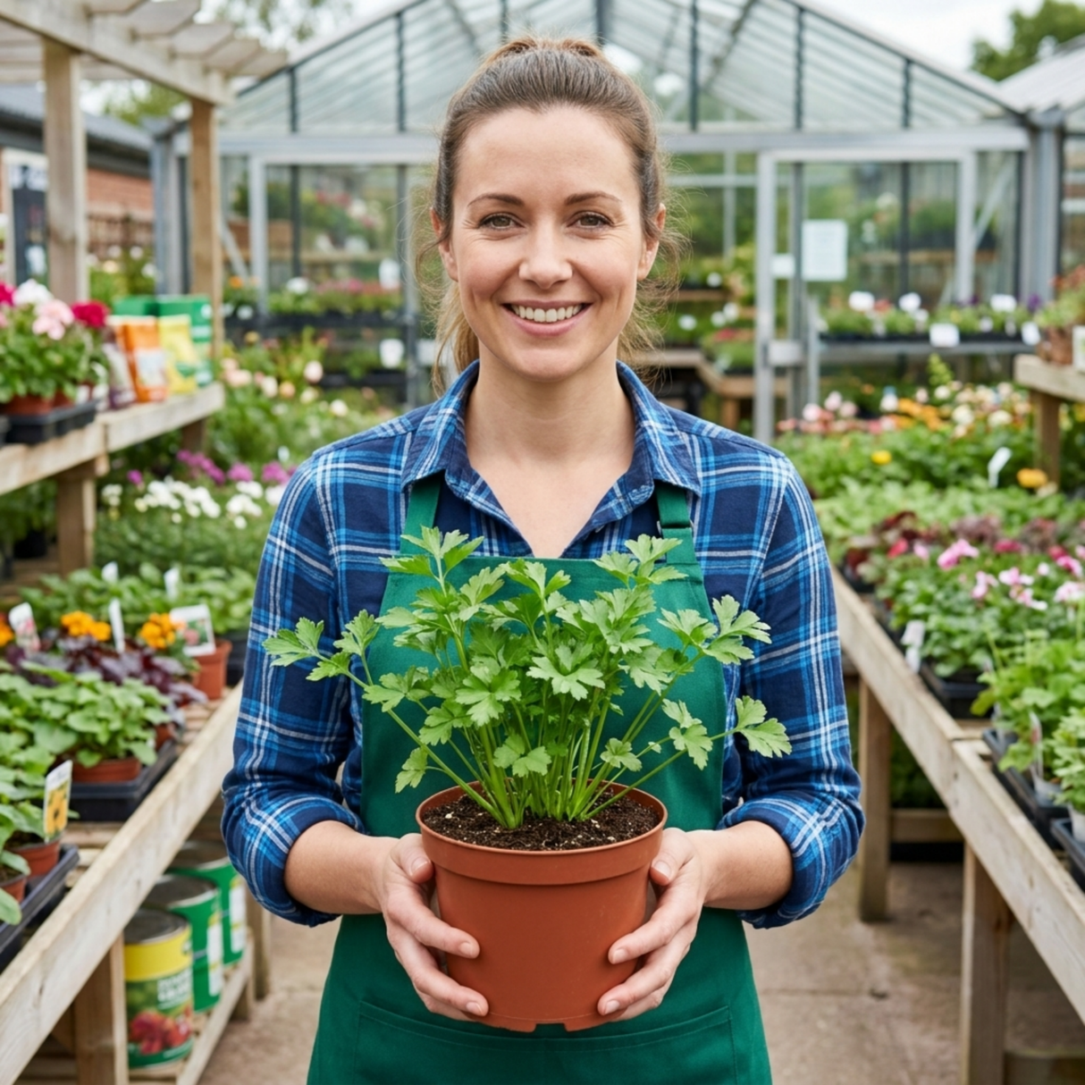 Set of 3 or 6 Italian Flat Leaf Parsley (Petroselinum crispum) Herb Plants, Fresh Kitchen Garden Ready, Outdoor Growing, 1 Litre Root-Ball - Frankton's