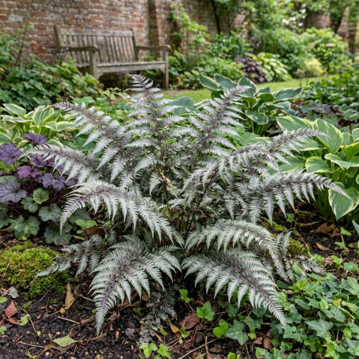 Set of 3 or 6 Japanese Painted Fern Athyrium Pewter Lace Plants, Hardy Shade Perennial, 1 Litre Root Ball - Frankton's