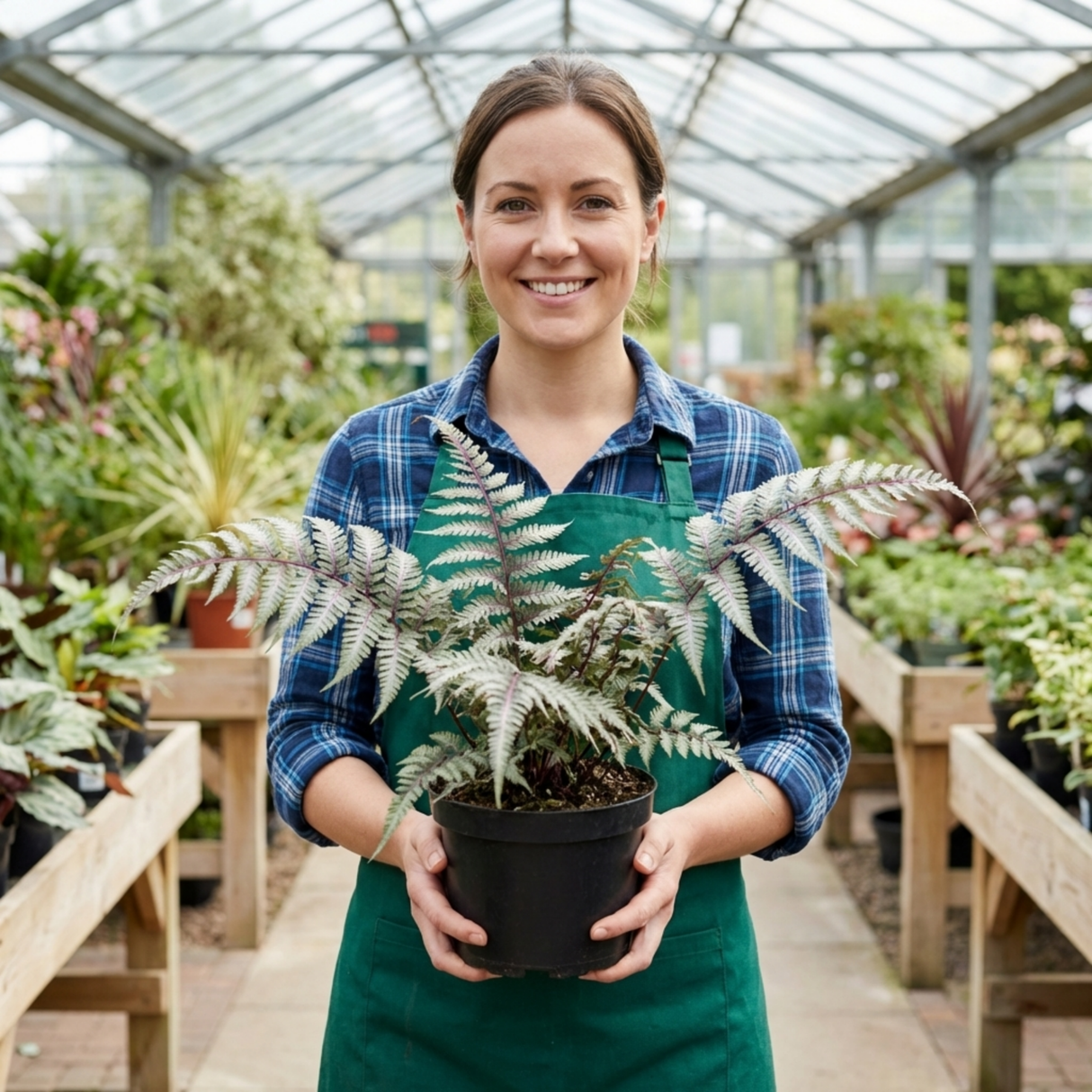 Set of 3 or 6 Japanese Painted Fern Athyrium Pewter Lace Plants, Hardy Shade Perennial, 1 Litre Root Ball - Frankton's
