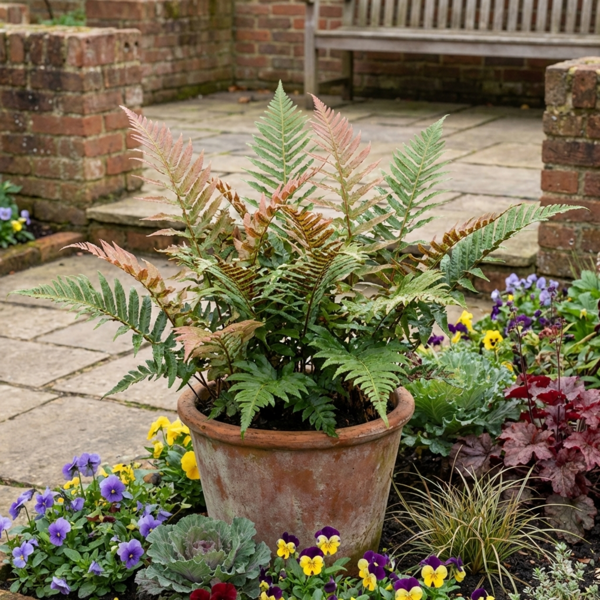 Set of 3 or 6 Japanese Shield Fern Dryopteris Erythrosora Prolifica, Hardy Shade Perennial Plants, 1 Litre Root Ball - Frankton's