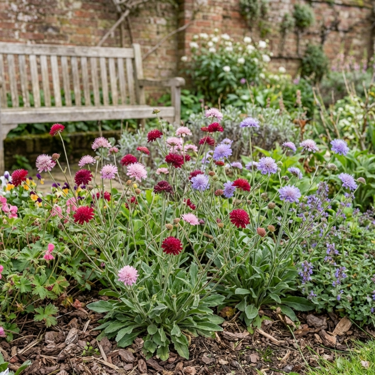 Set of 3 or 6 Knautia Macedonica Melton Pastels Plants, Bee-Friendly Hardy Perennial Scabious, Summer Flowering, 11cm or 1L Root Ball - Frankton's