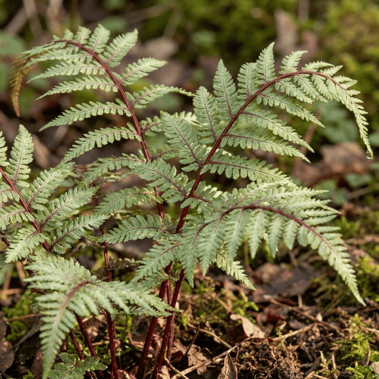 Set of 3 or 6 Lady Fern Athyrium Lady in Red Hardy Perennial Plants, Shade Garden Ready, Outdoor Fern, 11cm or 1L Root Ball - Frankton's