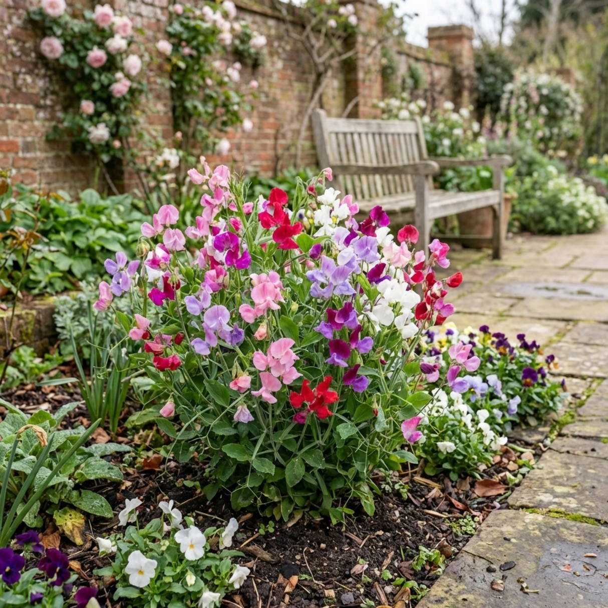 Set of 3 or 6 Large, Garden Ready Plants - Sweet Pea Little Sweetheart Mix, 10.5 cm - Frankton's