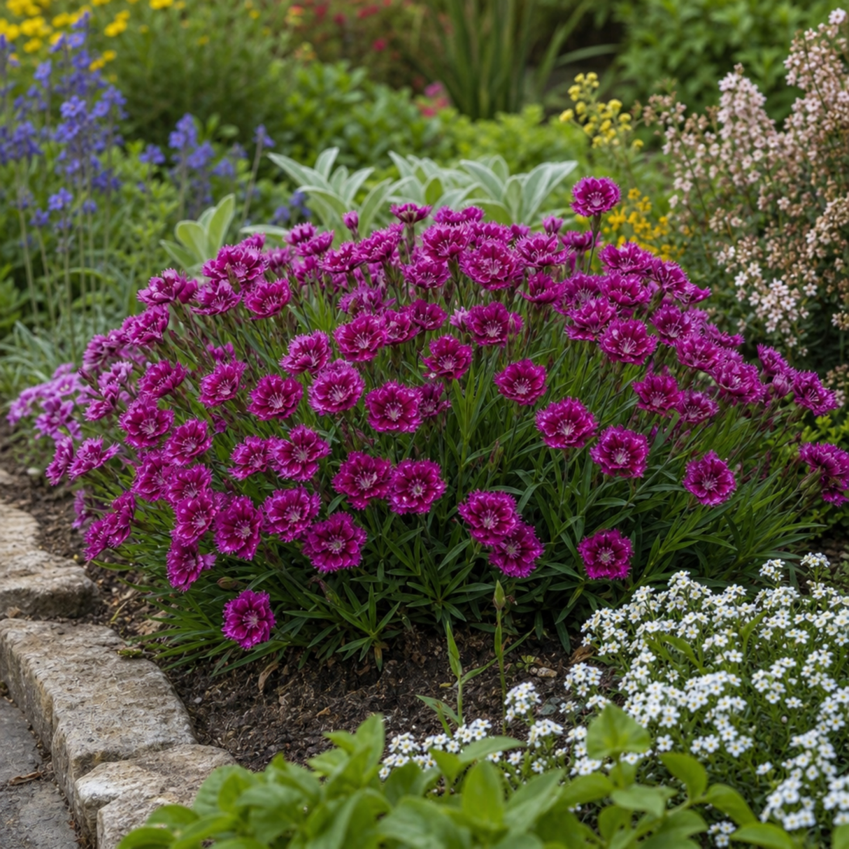 Set of 3 or 6 Large Plants - Dianthus Oscar Purple Star, Outdoor Garden Ready - Frankton's