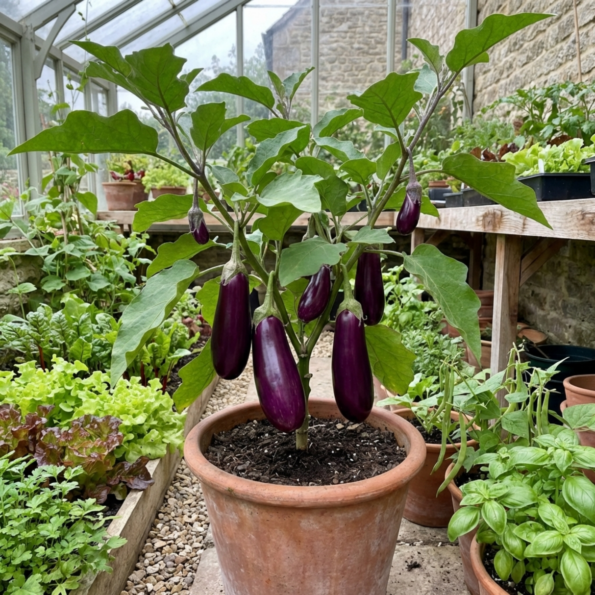 Set of 3 or 6 Large Plants - Grow Your Own Aubergine Galine, Outdoor Garden Ready - Frankton's