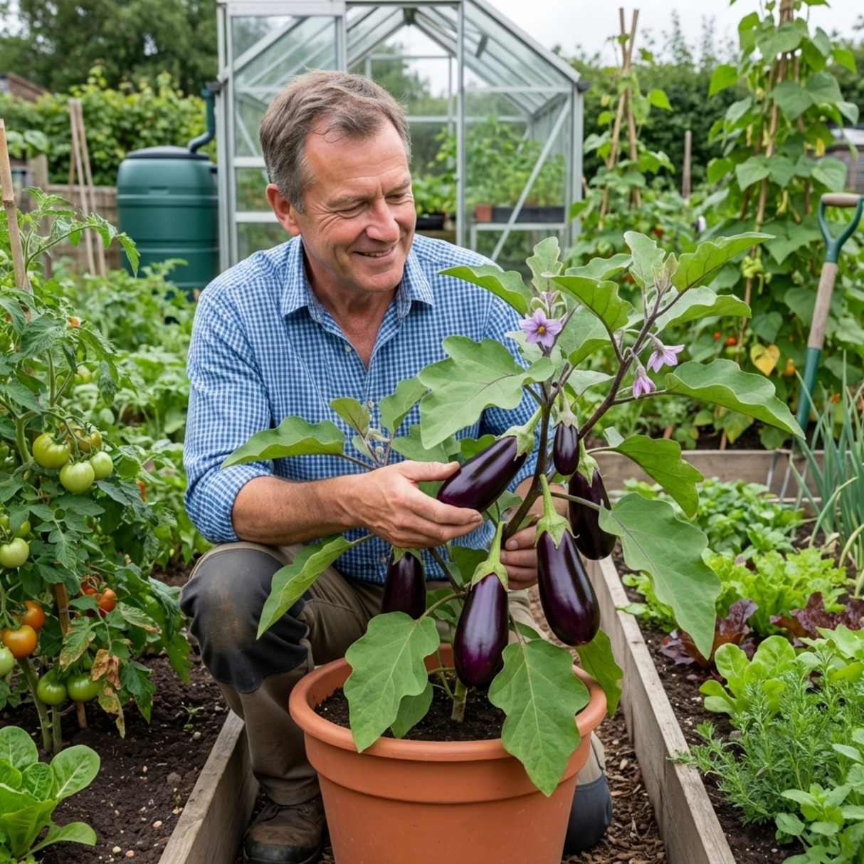 Set of 3 or 6 Large Plants - Grow Your Own Aubergine Galine, Outdoor Garden Ready - Frankton's