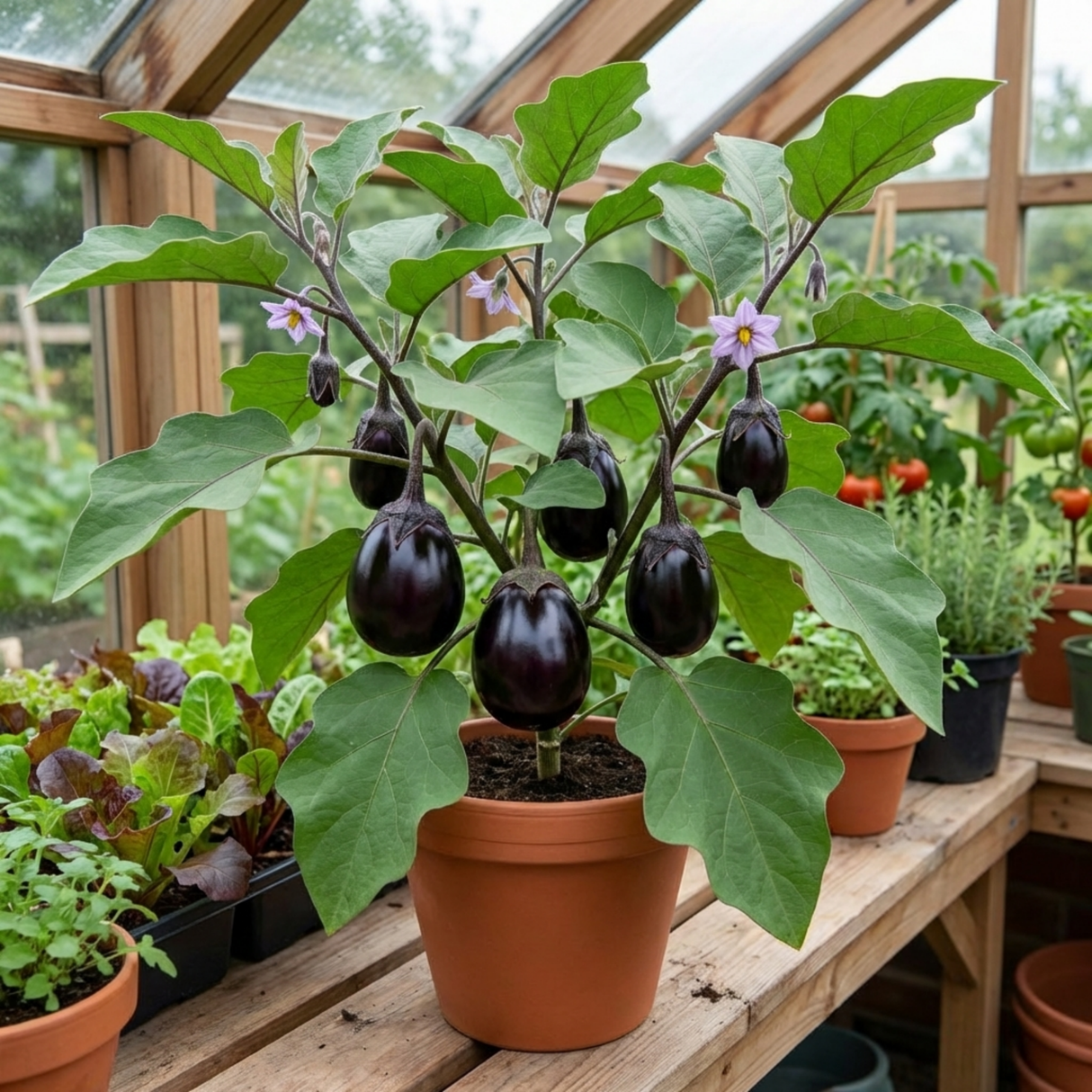 Set of 3 or 6 Large Plants - Grow Your Own Aubergine Meatball, Outdoor Garden Ready - Frankton's