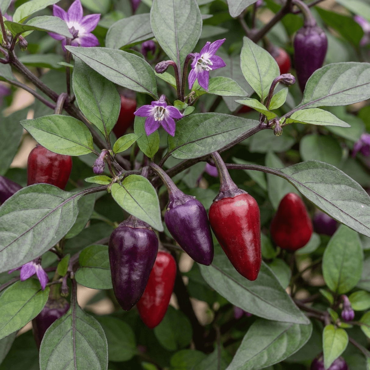 Set of 3 or 6 Large Plants - Grow Your Own Chilli Pepper Gusto Purple, Garden Ready - Frankton's
