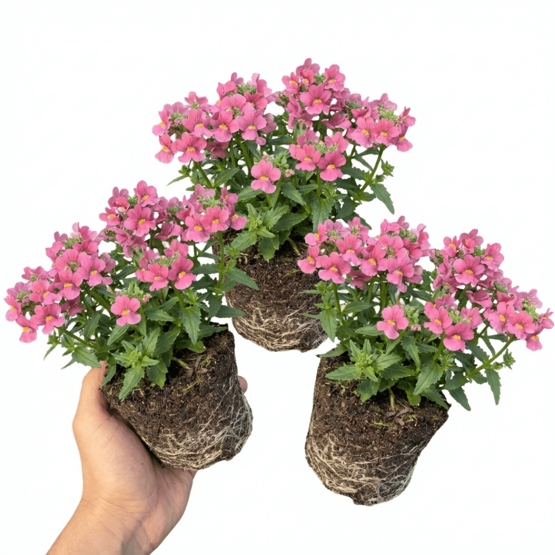 Set of 3 or 6 Large Plants - Nemesia Nuvo Rose, Ready to Plant in Your Garden - Frankton's