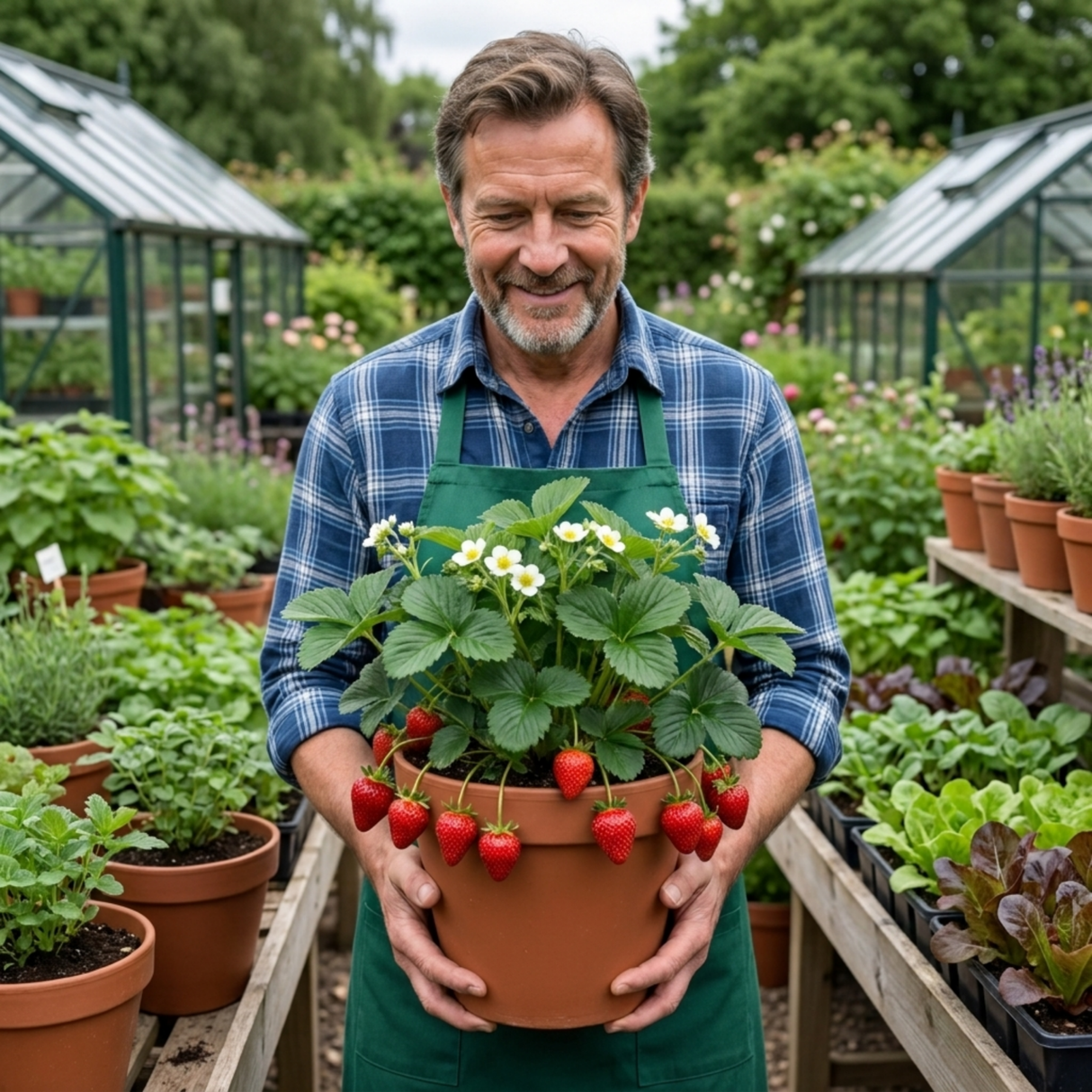 Set of 3 or 6 Large Plants - Strawberry Delizz Variety, Outdoor Garden Ready, 1L - Frankton's