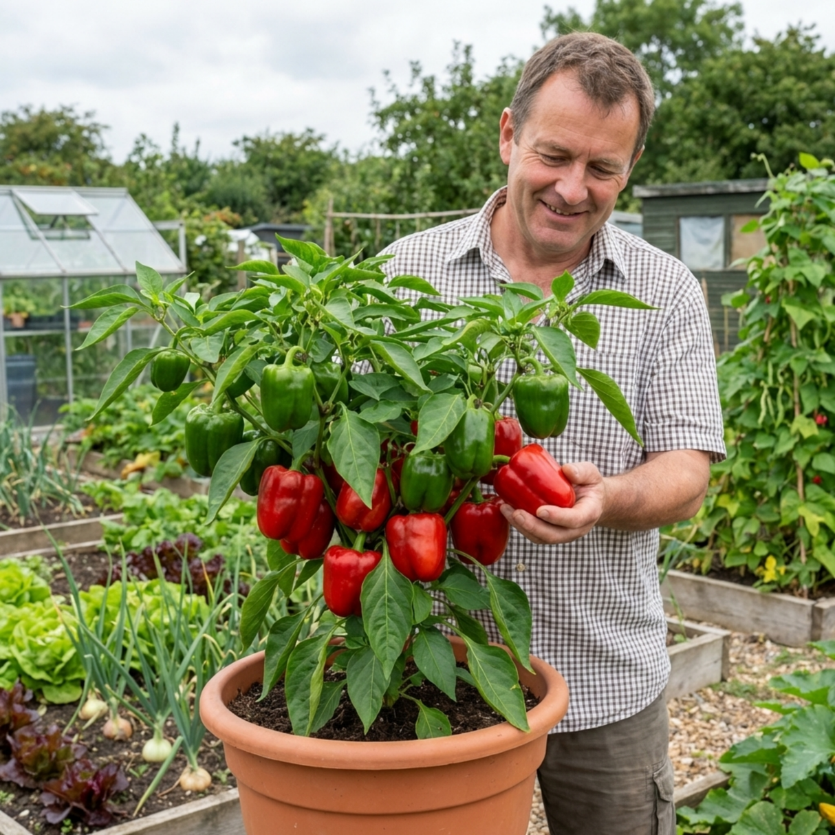 Set of 3 or 6 Large Plants - Sweet Pepper Redskin, Ready to Plant in Your Garden - Frankton's