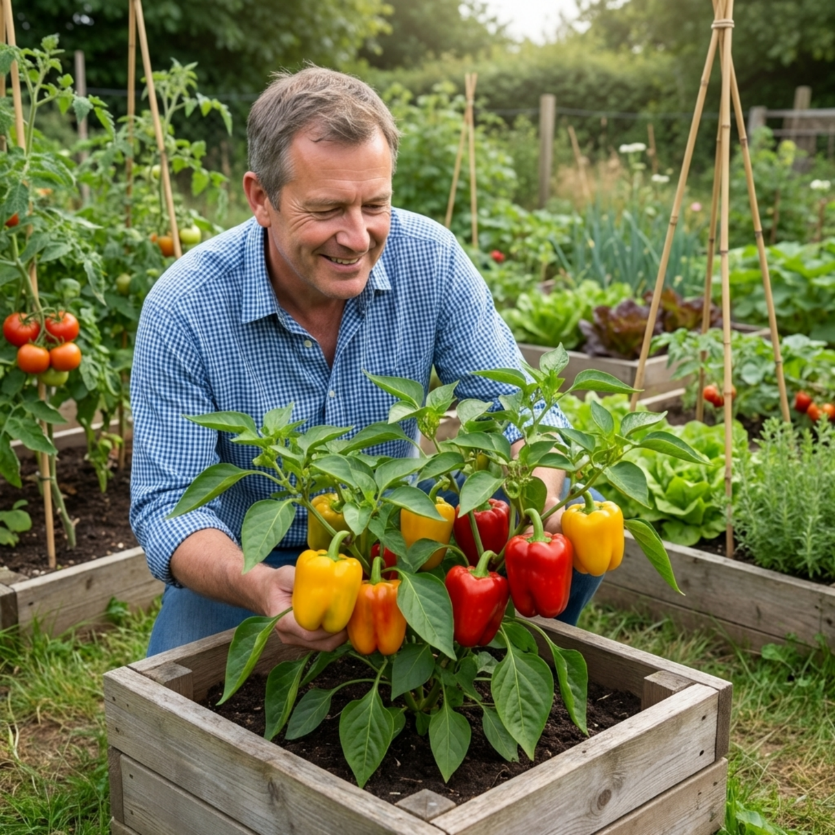 Set of 3 or 6 Large Sweet Pepper Plants - Liberty Belle, Ready to Plant in Your Garden - Frankton's