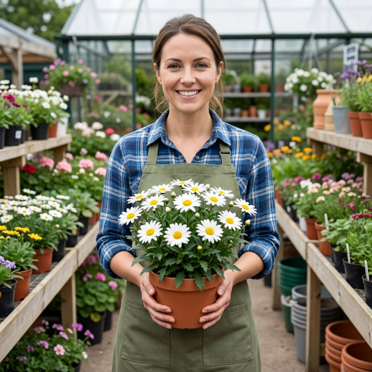 Set of 3 or 6 Leucanthemum Madonna White Shasta Daisy Plants, Hardy Perennial, 11cm or 1L Root Ball - Frankton's