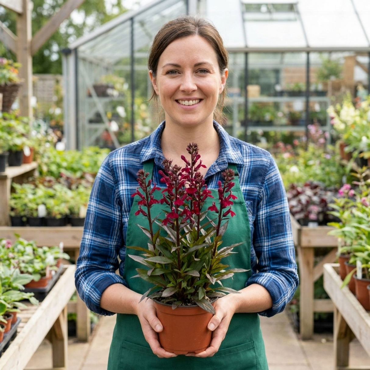 Set of 3 or 6 Lobelia Starship Burgundy Upright Hardy Perennial Plants, Outdoor Garden Ready, 1 Litre Root Ball - Frankton's