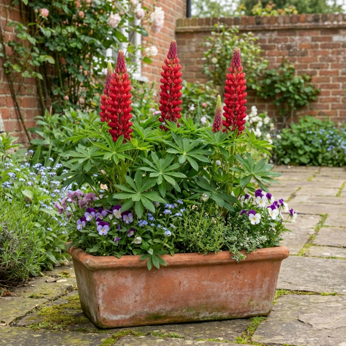 Set of 3 or 6 Lupin Legendary Red Hardy Perennial Plants, Summer Flowering, Bee Friendly Lupins, Outdoor Garden Ready, 1 Litre Root-Ball - Frankton's