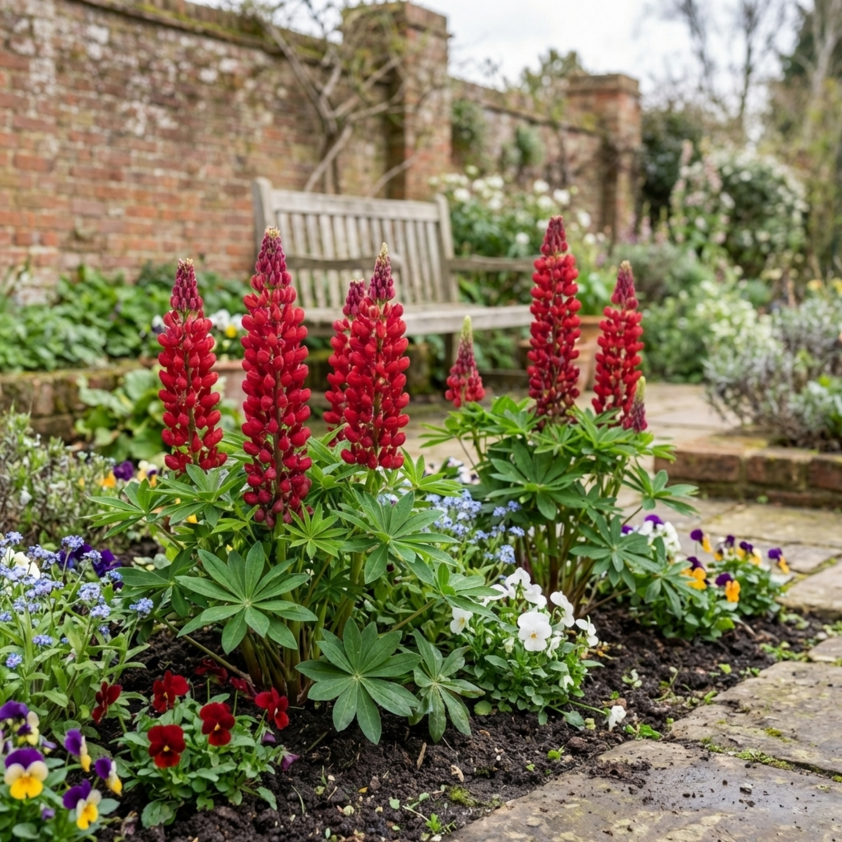 Set of 3 or 6 Lupin Legendary Red Hardy Perennial Plants, Summer Flowering, Bee Friendly Lupins, Outdoor Garden Ready, 1 Litre Root-Ball - Frankton's
