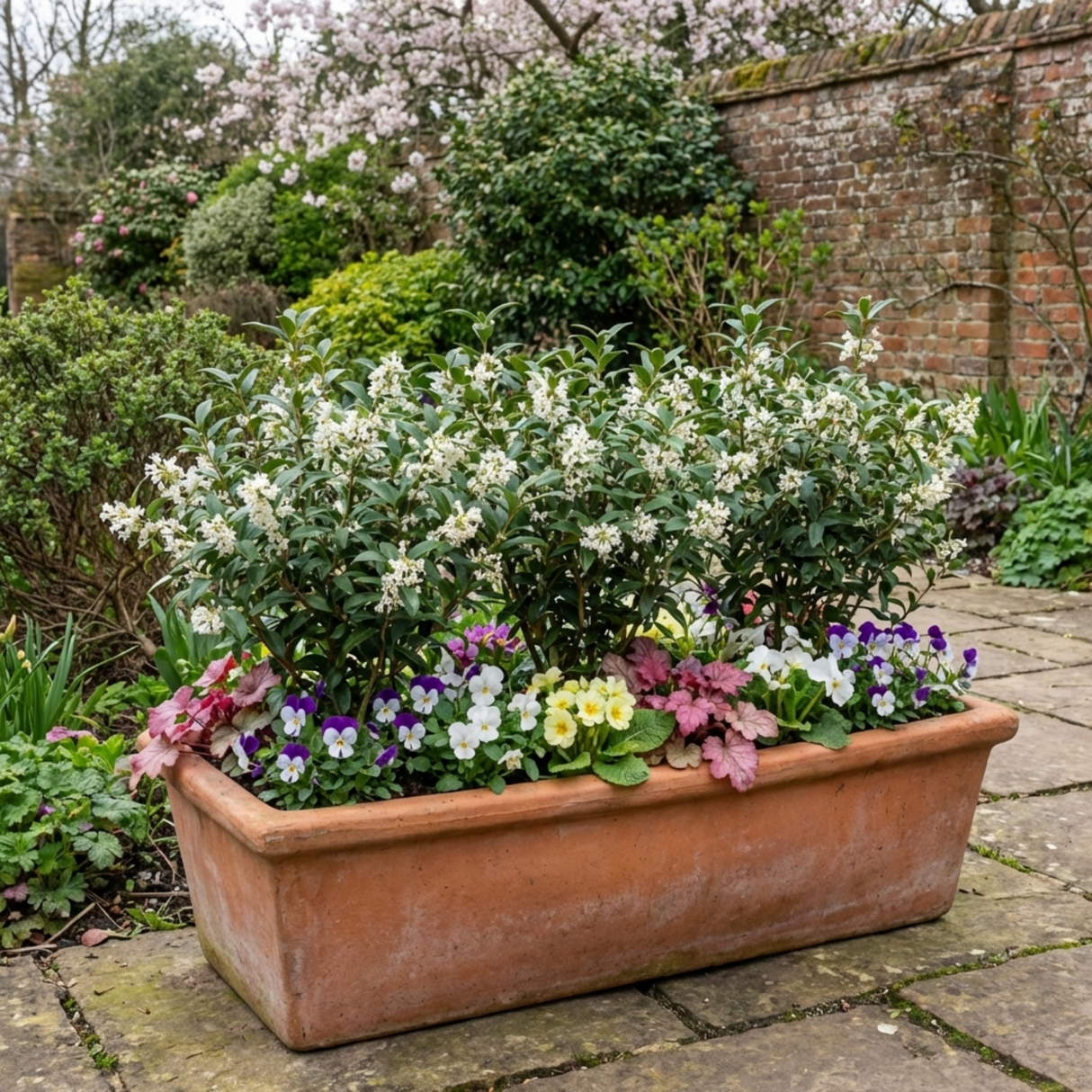 Set of 3 or 6 Osmanthus Burkwoodii Plants, Fragrant Evergreen Hedging Shrubs, Outdoor Garden Ready, White Flowers, 11cm Root-Ball - Frankton's