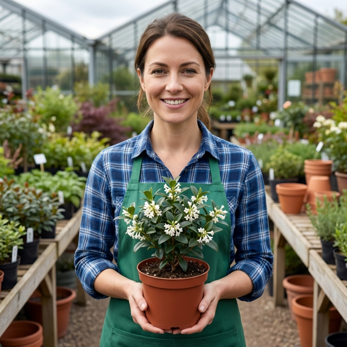 Set of 3 or 6 Osmanthus Burkwoodii Plants, Fragrant Evergreen Hedging Shrubs, Outdoor Garden Ready, White Flowers, 11cm Root-Ball - Frankton's
