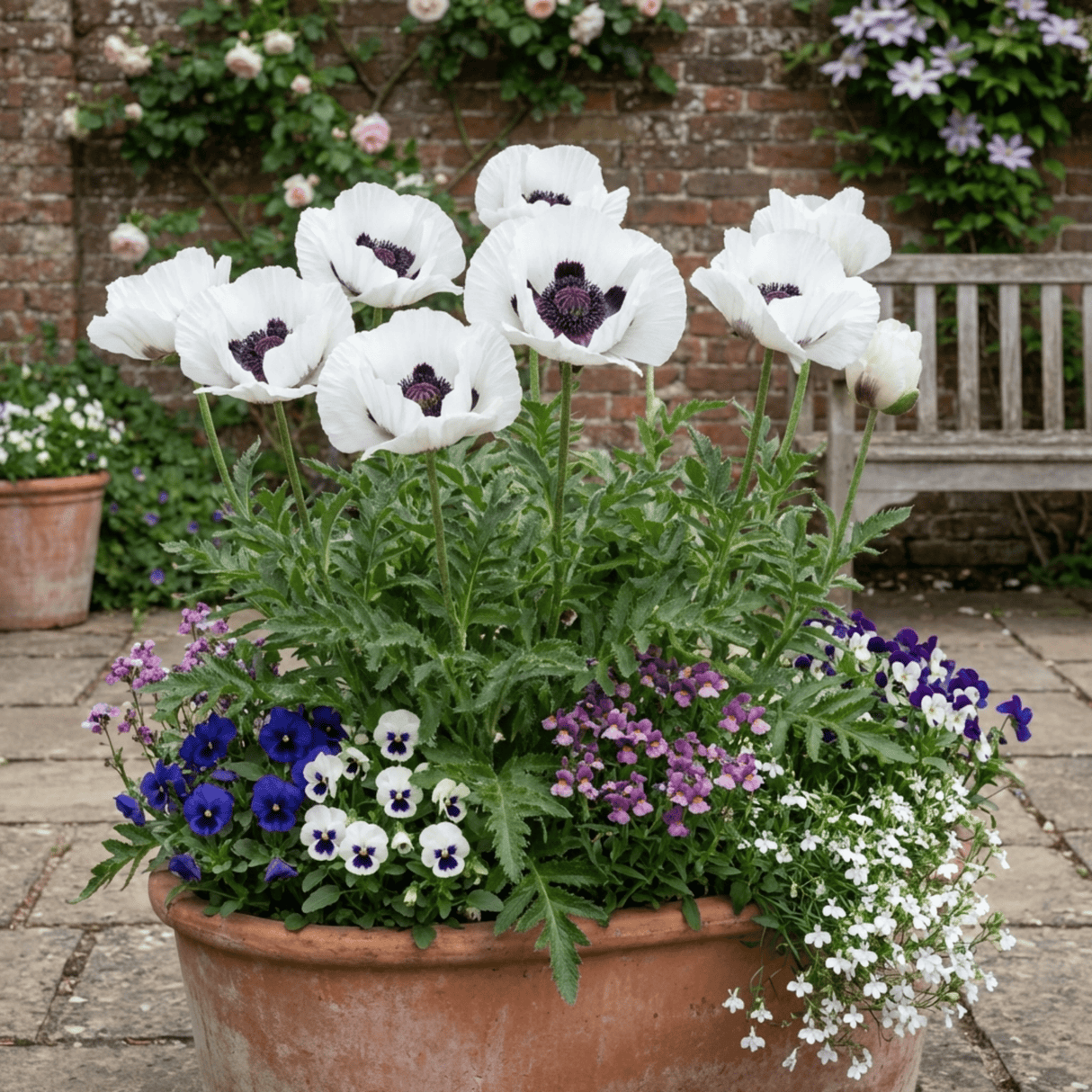 Set of 3 or 6 Papaver Orientale Royal Wedding Poppy Plants, Hardy Perennial, Outdoor Garden Ready, 1 Litre Root-Ball - Frankton's