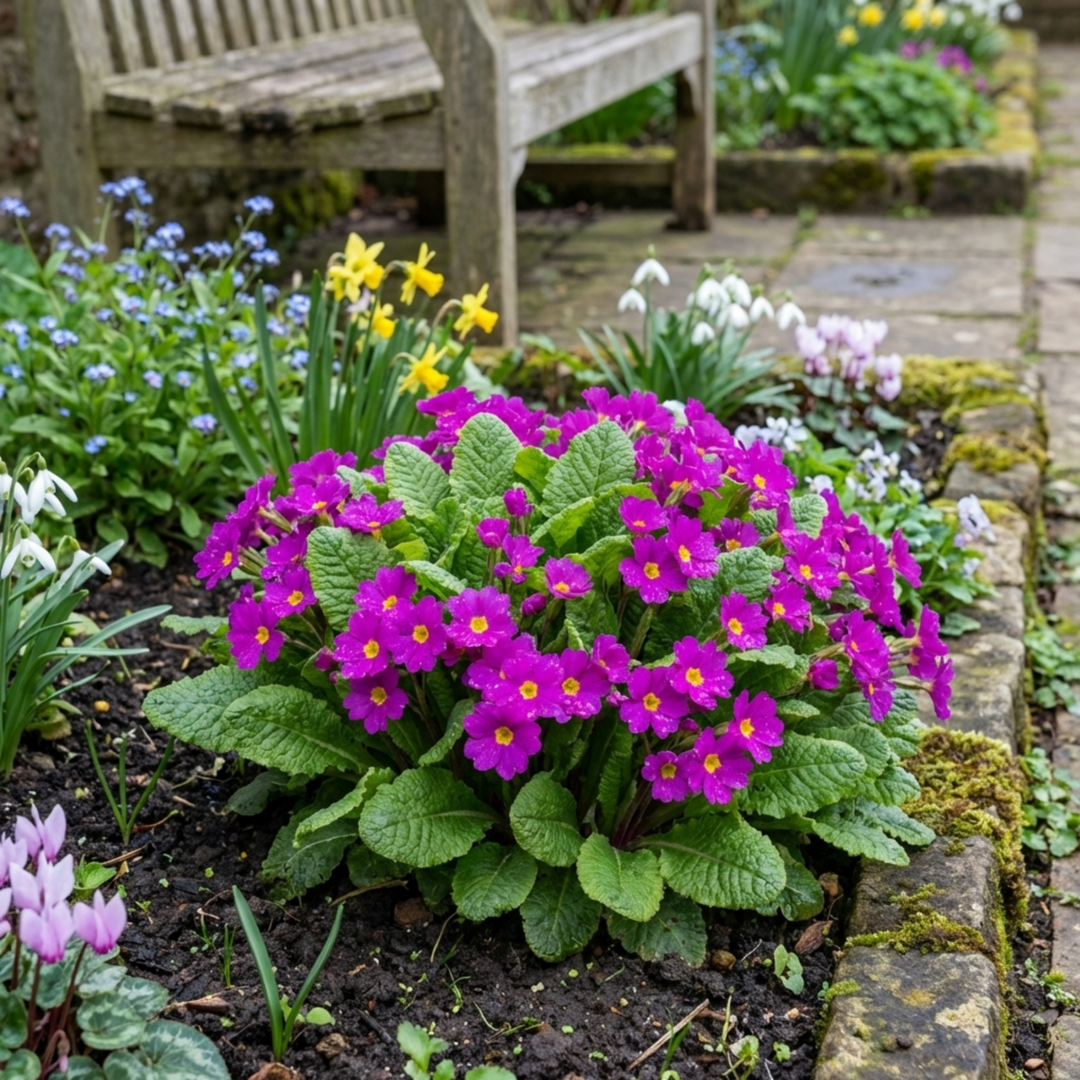 Set of 3 or 6 Primrose ‘Queen Neon Violet’ Hardy Perennial Plants, Bee Friendly Spring Flowering, Outdoor Garden Ready, 1 Litre Root-Ball - Frankton's