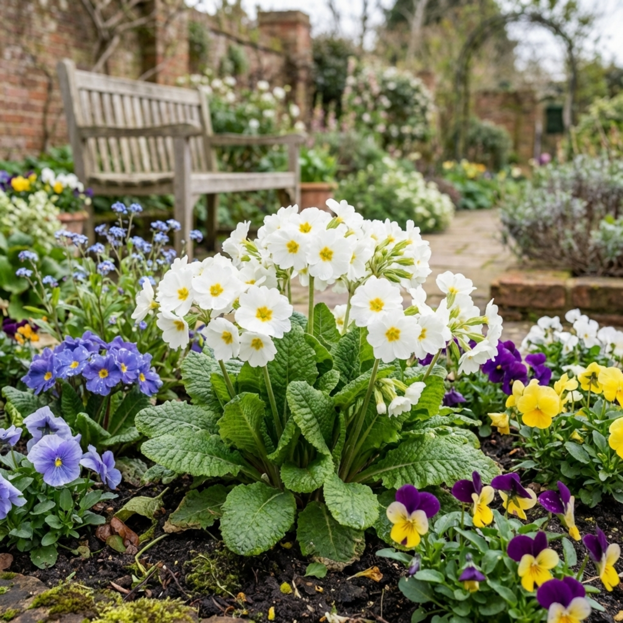 Set of 3 or 6 Primrose Queen White Hardy Perennial Plants, Spring Flowering, Outdoor Garden Ready, 1 Litre Root-Ball - Frankton's