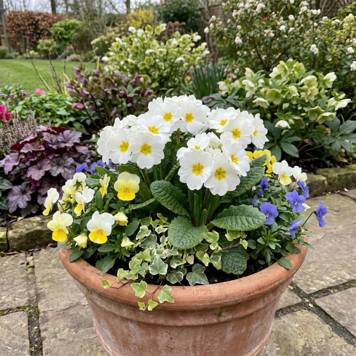 Set of 3 or 6 Primrose Queen White Hardy Perennial Plants, Spring Flowering, Outdoor Garden Ready, 1 Litre Root-Ball - Frankton's
