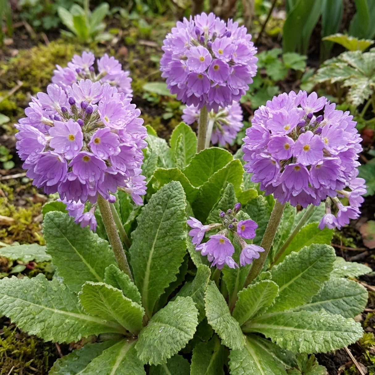 Set of 3 or 6 Primula Denticulata Lilac Drumstick Primrose Plants, Hardy Perennial, Bee Friendly Spring Flowering, Outdoor Garden Ready, 1 Litre Root-Ball - Frankton's