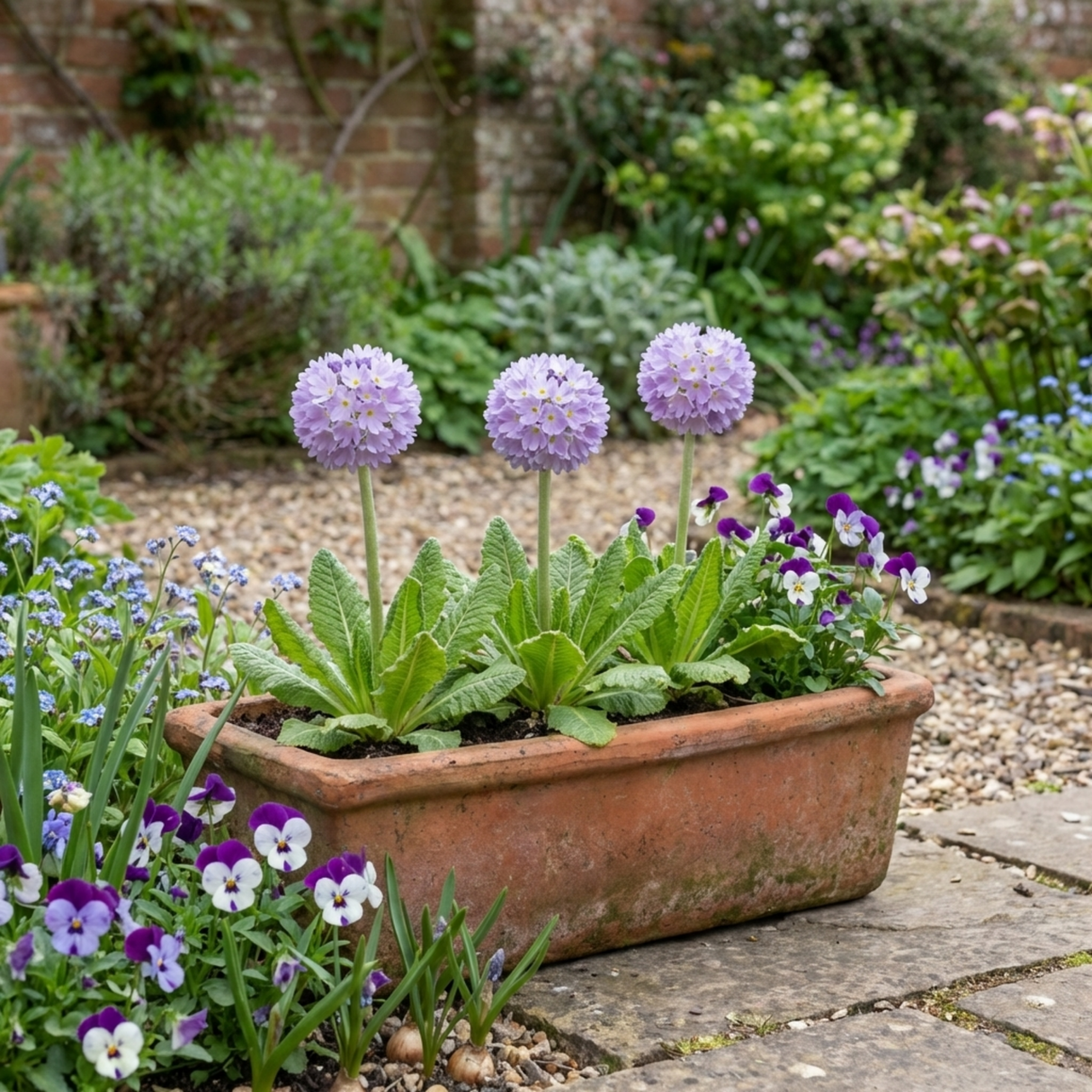 Set of 3 or 6 Primula Denticulata Lilac Drumstick Primrose Plants, Hardy Perennial, Bee Friendly Spring Flowering, Outdoor Garden Ready, 1 Litre Root-Ball - Frankton's
