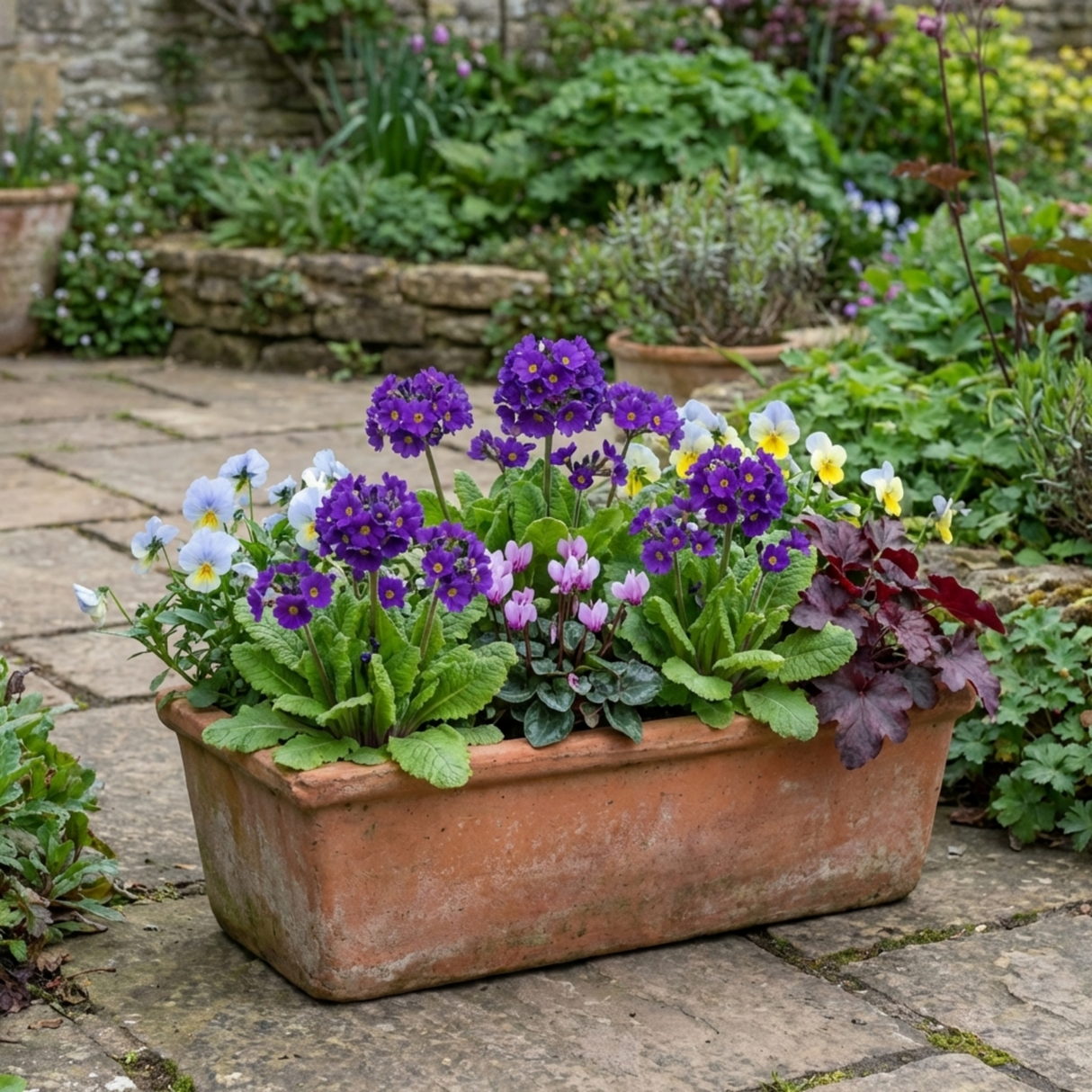Set of 3 or 6 Primula Little Queen Violet Hardy Perennial Plants, Bee Friendly Spring Flowering, Outdoor Garden Ready, 1 Litre Root-Ball - Frankton's
