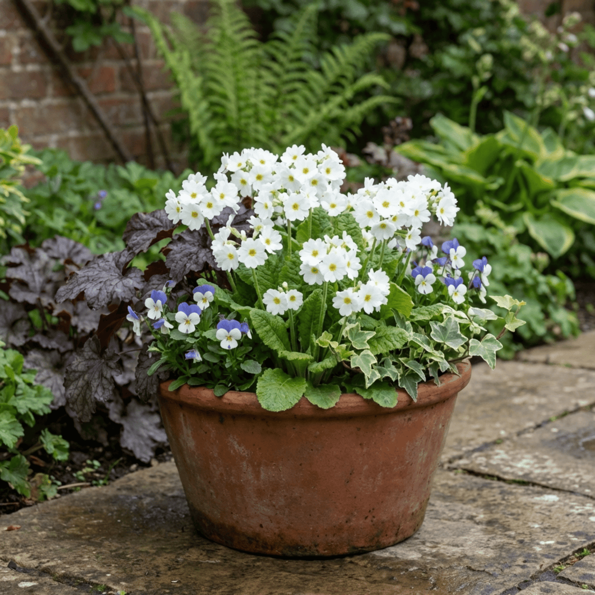 Set of 3 or 6 Primula Little Queen White Hardy Perennial Plants, Spring Flowering, Outdoor Garden Ready, 1 Litre Root-Ball - Frankton's