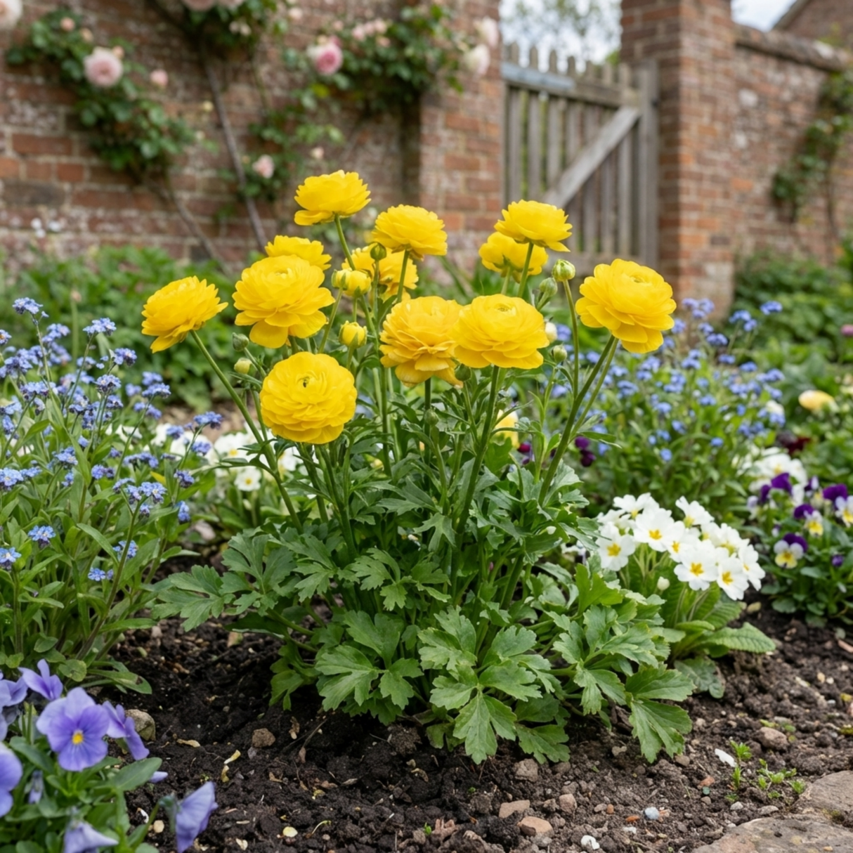 Set of 3 or 6 Ranunculus Vortex Lemonade Persian Buttercup Plants, Hardy Yellow Perennials, Spring & Autumn Flowering, Outdoor Garden Ready, 1 Litre Root-Ball - Frankton's