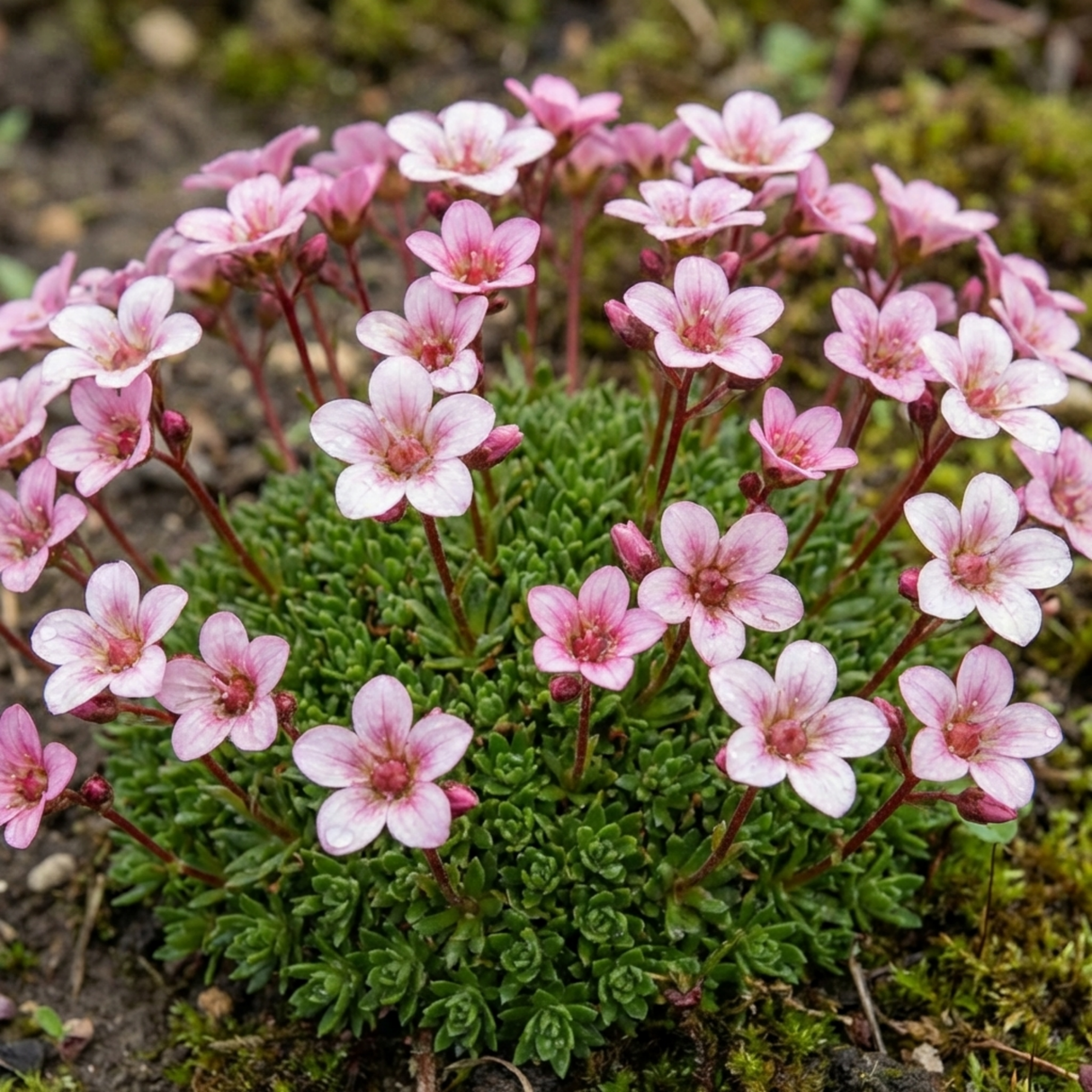 Set of 3 or 6 Saxifrage Ice Colours Appleblossom Plants, Hardy Alpine Rock Garden Perennial, Outdoor Garden Ready, 1 Litre Root-Ball - Frankton's