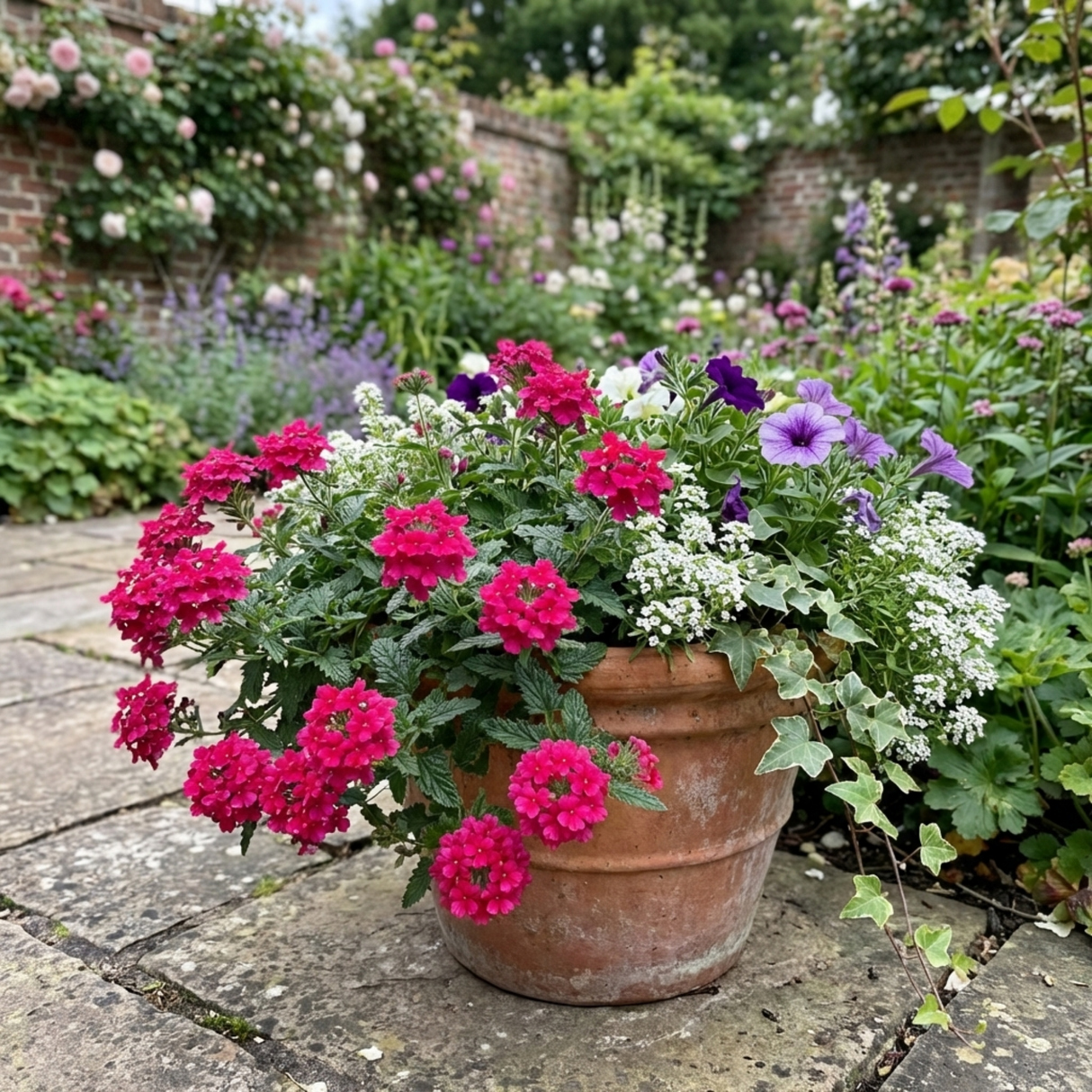 Set of 3 or 6 Verbena Trailing Magelana Hot Rose Plants, Summer Bedding Garden Ready, 10.5cm Root-Ball - Frankton's